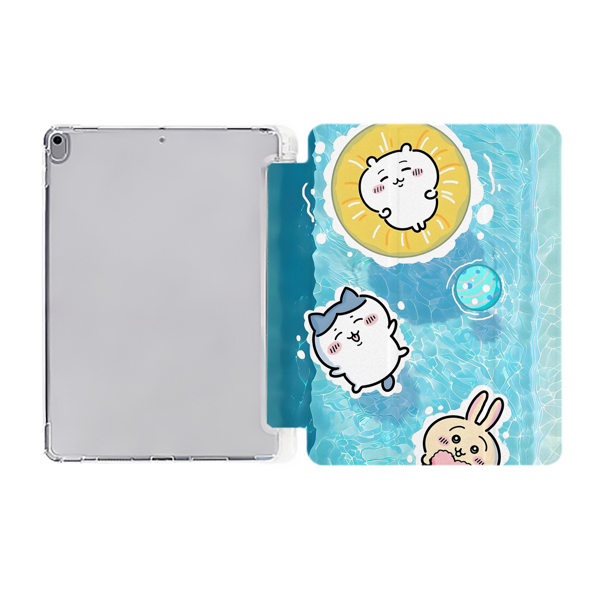 （画像用） ちいかわ Chii-kawa IPad ケース ペン収納付き 三つ折りスタンド PUレザー×シリコン 対応機種9.5/10.5/10.9インチ